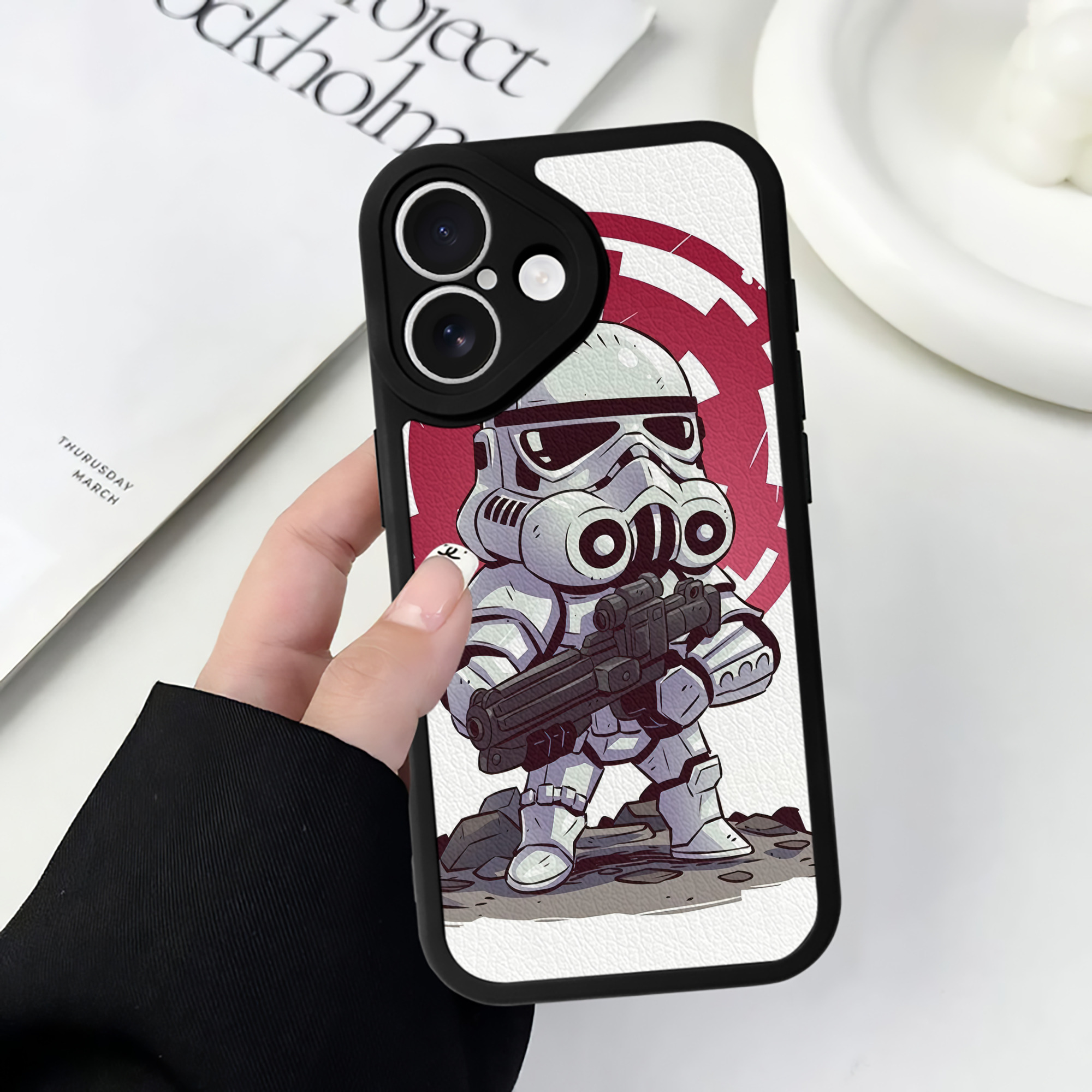 （画像用） スター・ウォーズ Star Wars 【iPhone 16シリーズ対応】シリコンスマホケース（レザー調） 材質：シリコン